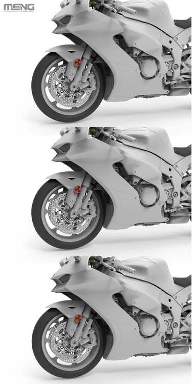 Meng Model Kawasaki Ninja ZX-10RR plastikinis motociklo modelis 1/9, surenkamas