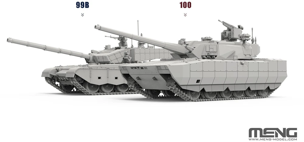 Meng Model Kinijos pagrindinis tankas ZTZ100 surenkamas modelis Meng 1/72 72-021