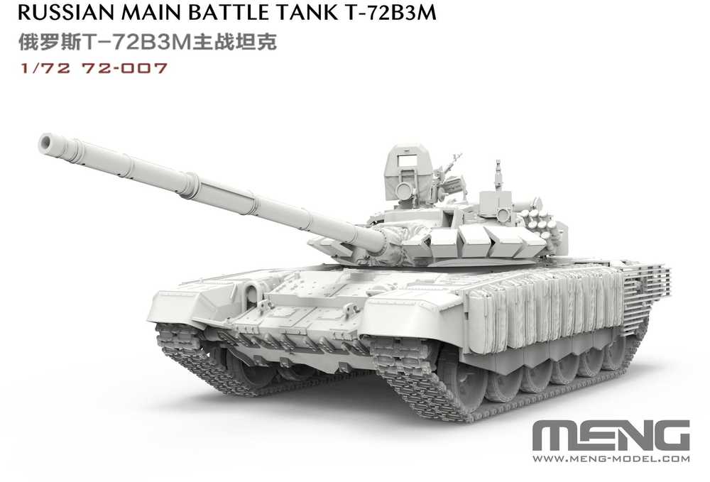 Meng Model Meng T-72B3M rusų pagrindinis kovos tankas 1/72 surenkamas modelis