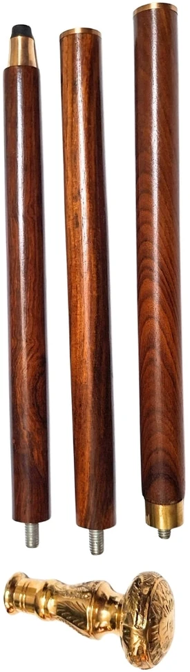 Mirtop Klasikinė sulankstoma vaikščiojimo lazda su žalvarine rankena, 96 cm
