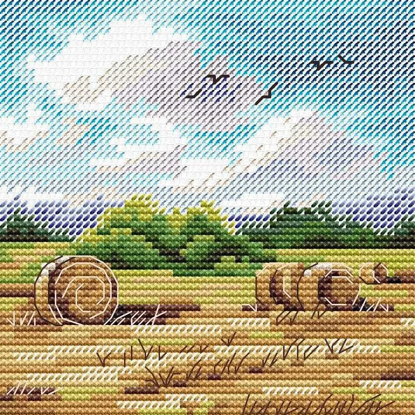 MP Studia Beldizart Kryželio siuvinėjimo rinkinys "Kaimo toliai" 11x11 cm SM-994