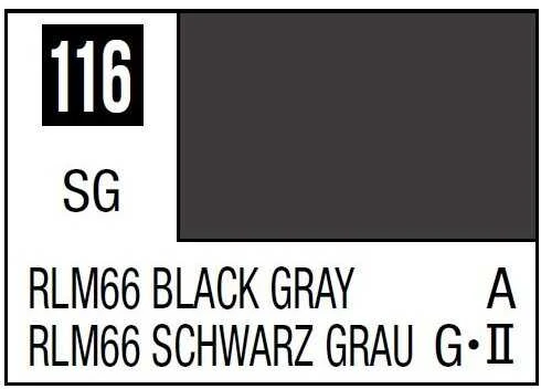 Mr Hobby Mr.Hobby Mr.Color C-116 RLM66 juodai pilki nitro dažai 10 ml