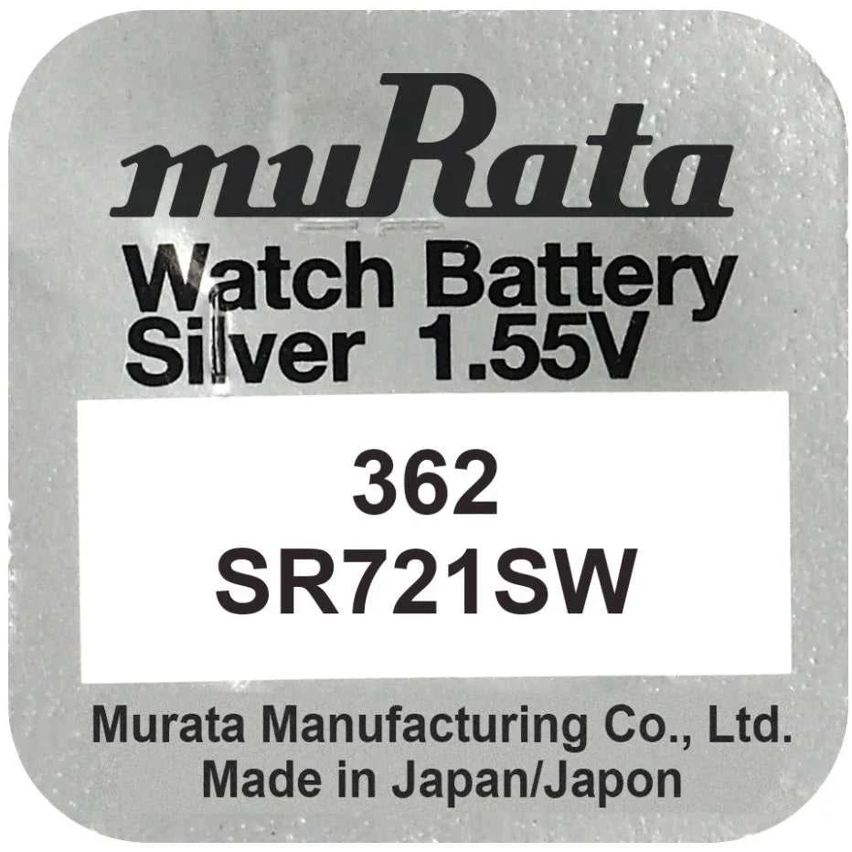 Murata 362 SR721SW sidabro oksido laikrodžių baterijos, 10 vnt.
