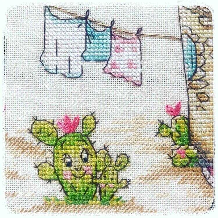 NeoCraft siuvinėjimo kryželiu rinkinys „Kaktusai“, 20×23 cm