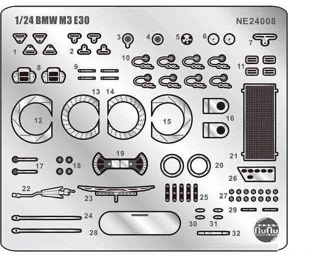 Nunu Beemax NuNu BMW M3 E30 Group A 1988 SPA 24H detalių rinkinys 1/24, E24008