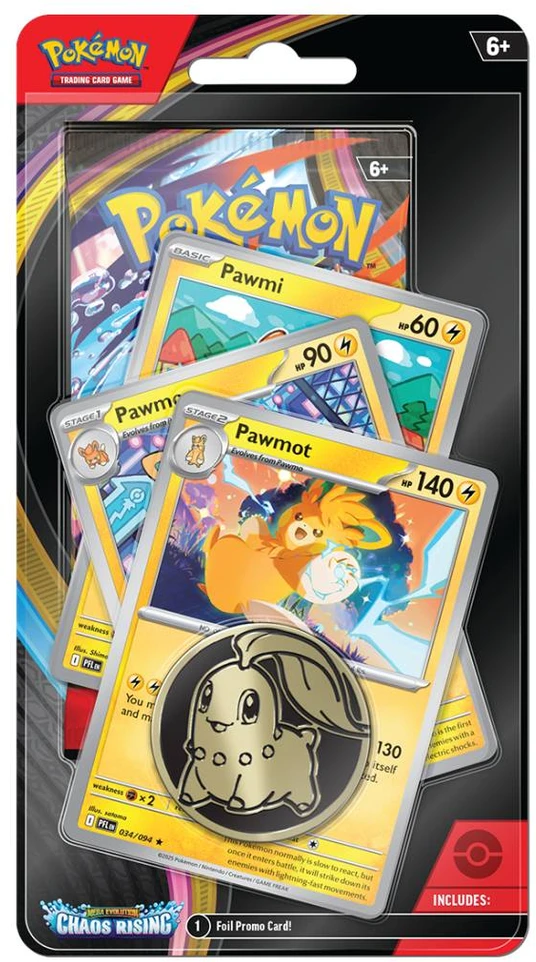 Pokémon TCG Chaos Rising Premium blisteris su promo kortomis ir moneta (ENG)