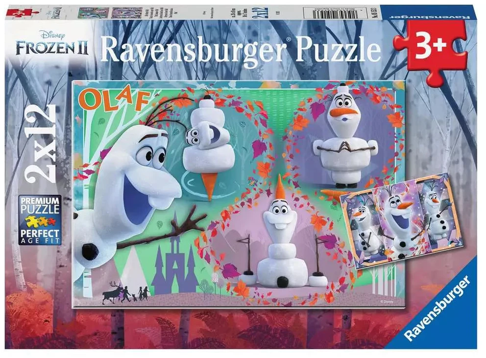 Ravensburger 2 dėlionės „Disney Ledo šalis 2“, 2×12 det., nuo 3 m.