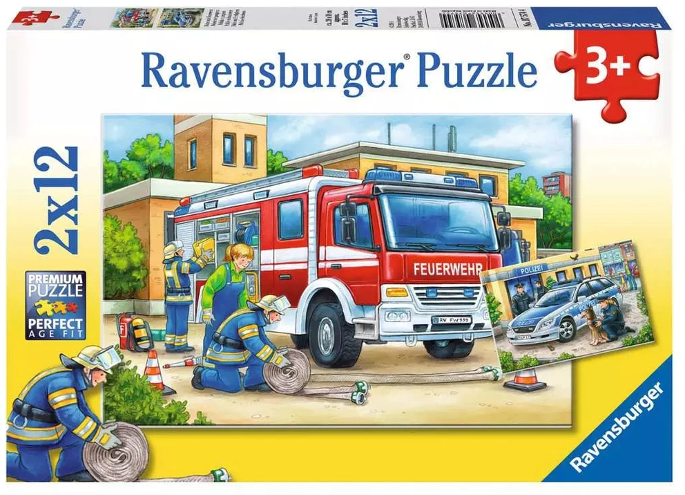 Ravensburger 2 dėlionės „Gelbėjimo tarnybos“, 2×12 det., nuo 3 m.