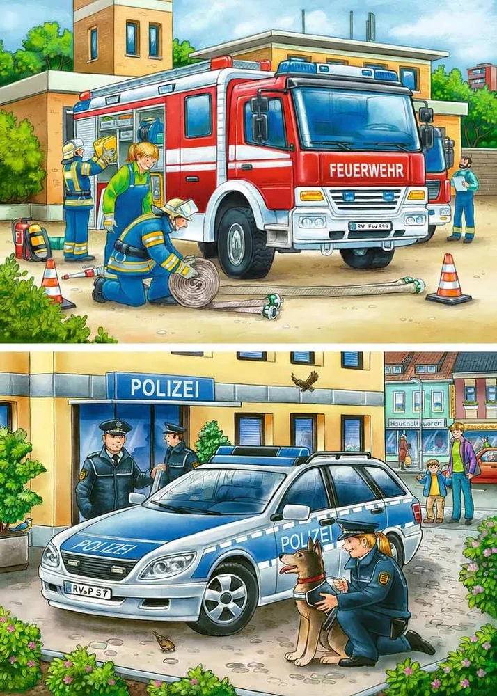 Ravensburger 2 dėlionės „Gelbėjimo tarnybos“, 2×12 det., nuo 3 m.