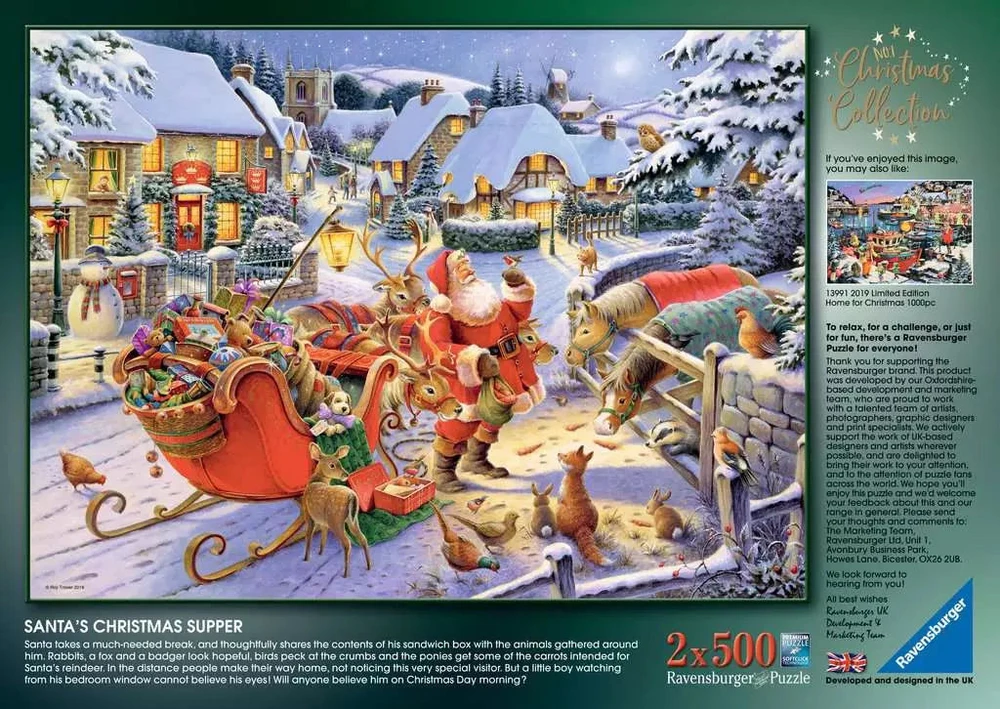 Ravensburger 2 dėlionės „Kalėdų kolekcija“, 2×500 det.