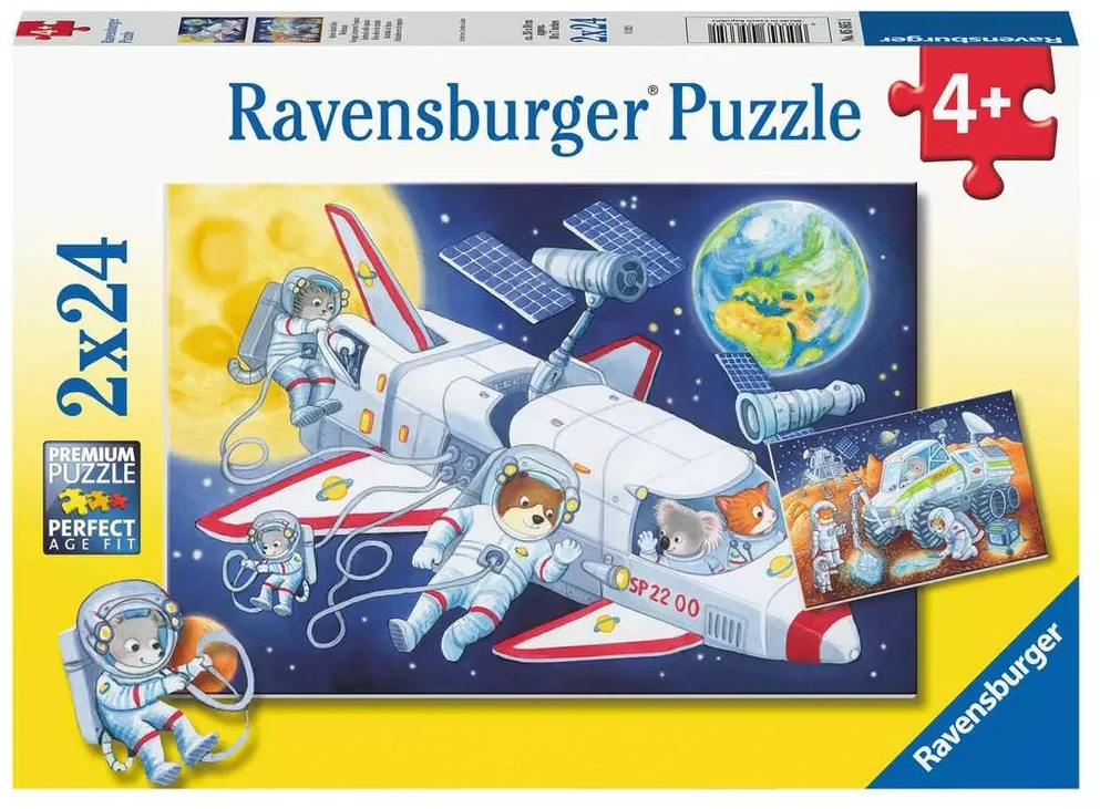 Ravensburger 2 dėlionės „Kelionė į kosmosą“, 2×24 det., nuo 4 m.
