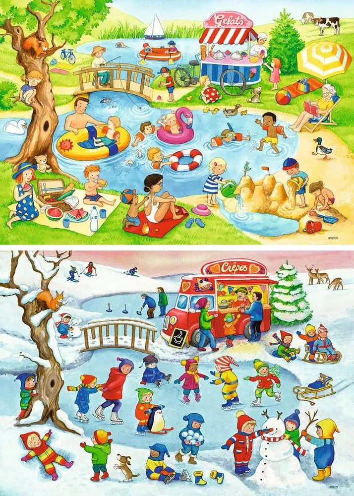 Ravensburger Dėlionė 2x24 vnt. - Vaikų atostogos