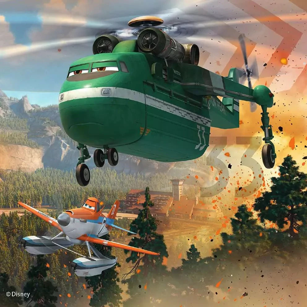 Ravensburger 3 dėlionės „Disney Lėktuvai: ugniagesiai ir gelbėtojai“, nuo 4 m.