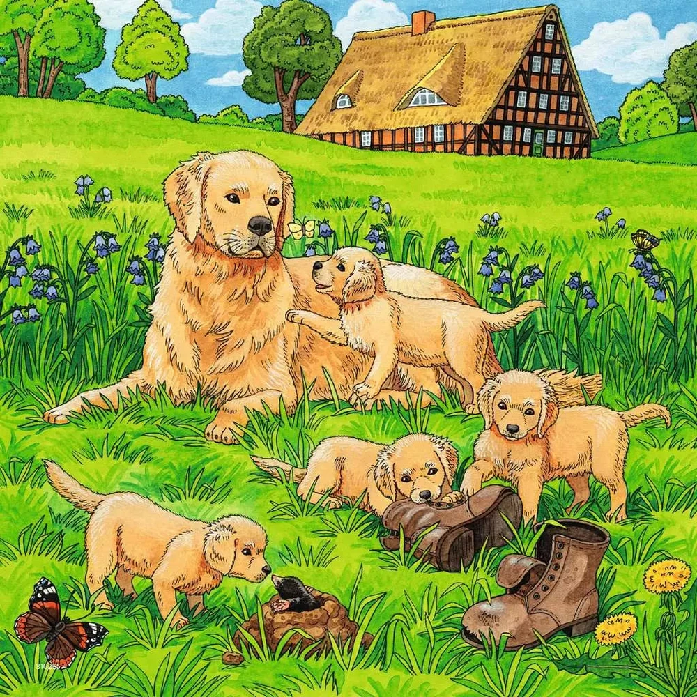 Ravensburger Dėlionė 3x49 vnt. - Mieli šunys ir katės