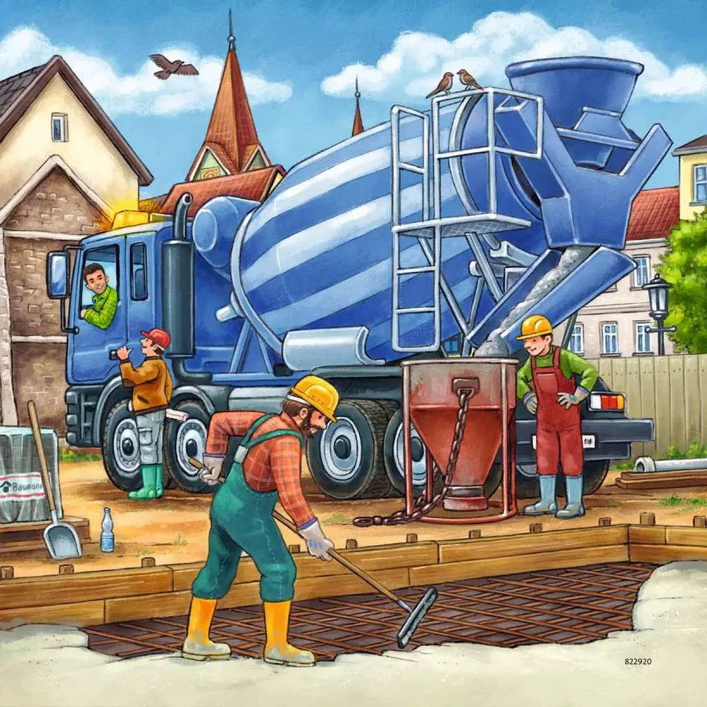 Ravensburger Dėlionė 3x49 vnt. - Statybos