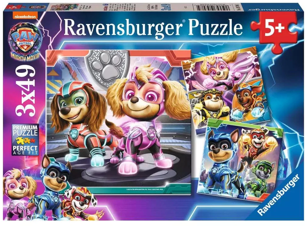Ravensburger 3 dėlionės „Šunyčiai patruliai II“, 3×49 det., nuo 5 m.