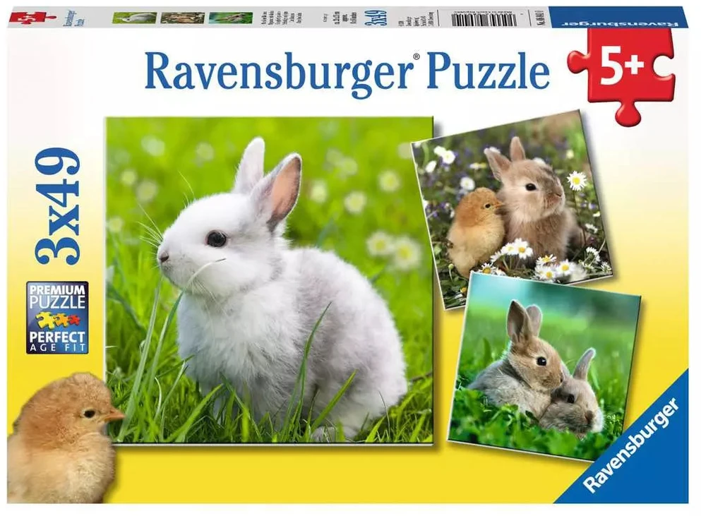 Ravensburger Dėlionė 3x49 vnt. - Zuikiai
