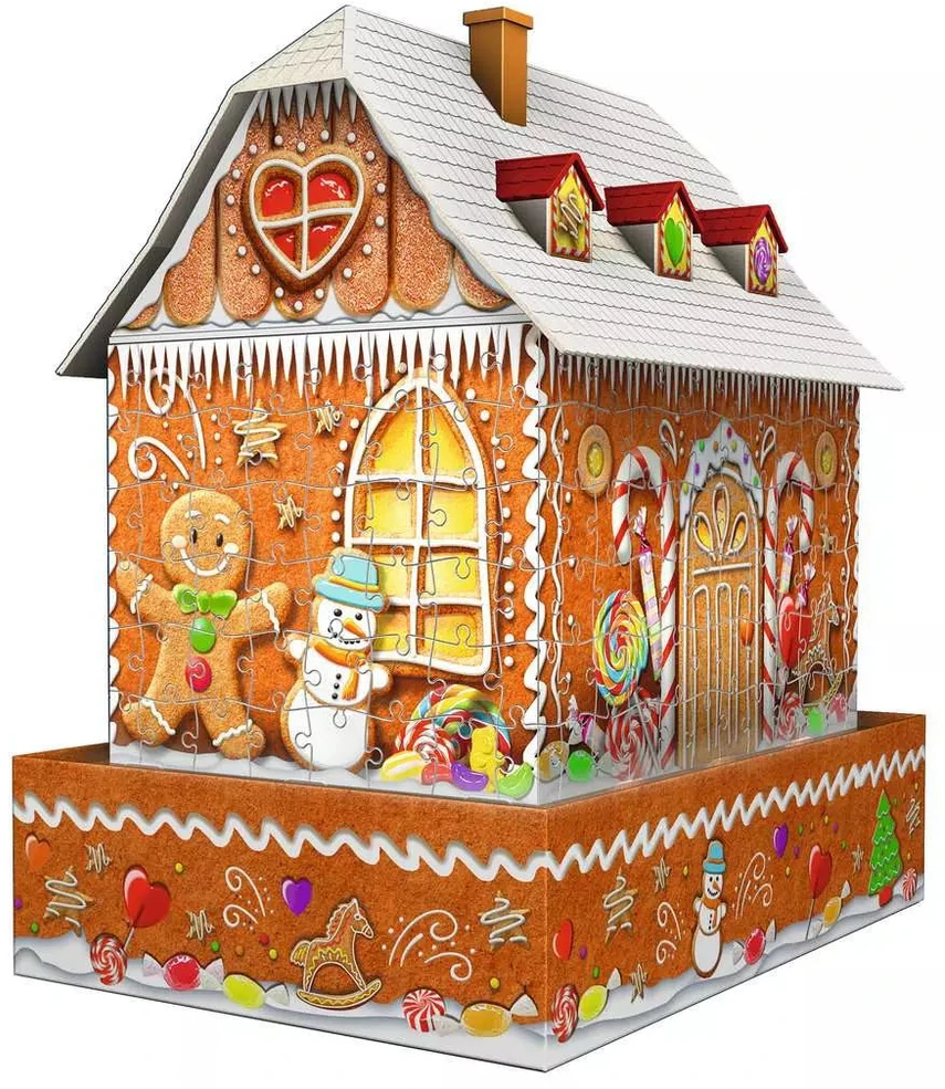 Ravensburger 3D dėlionė „Imbierinis namelis“ su šviesa, 257 det., nuo 8 m.