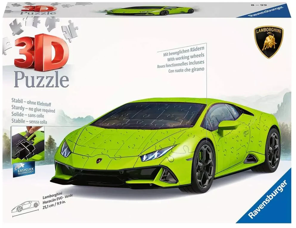 Dėlionė Puzzle - Ravensburger 3D Model Lamborghini Huracan Žalias