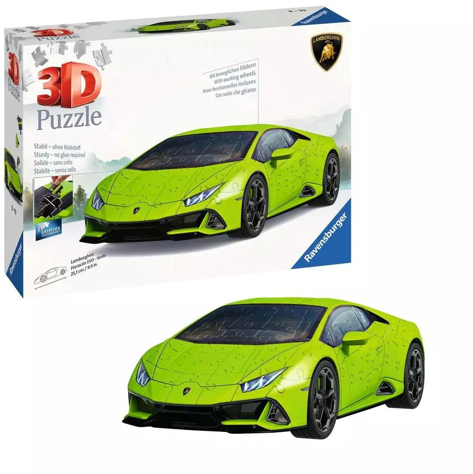Dėlionė Puzzle - Ravensburger 3D Model Lamborghini Huracan Žalias