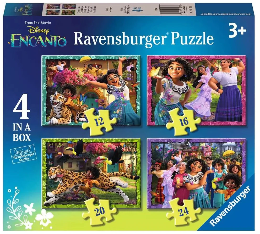Ravensburger 4 dėlionės „Disney Užkerėti“, 12–24 det., nuo 3 m.