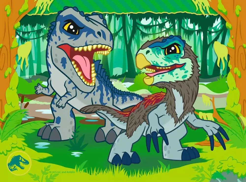 Ravensburger 4 dėlionės „Jurassic World Explorers“, 12–24 det., nuo 3 m.
