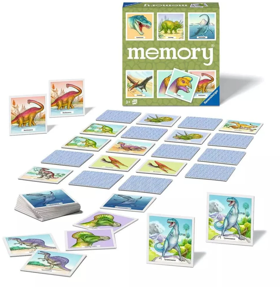 Ravensburger atminties žaidimas „Dinosaur memory®“, 2–8 žaid., nuo 4 m.