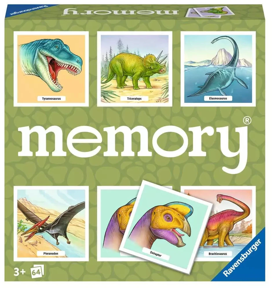 Ravensburger atminties žaidimas „Dinosaur memory®“, 2–8 žaid., nuo 4 m.