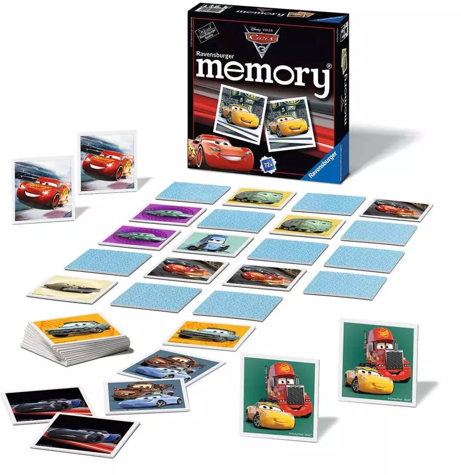 Ravensburger atminties žaidimas „Disney Cars 3 memory®“, 2–8 žaid., nuo 4 m.