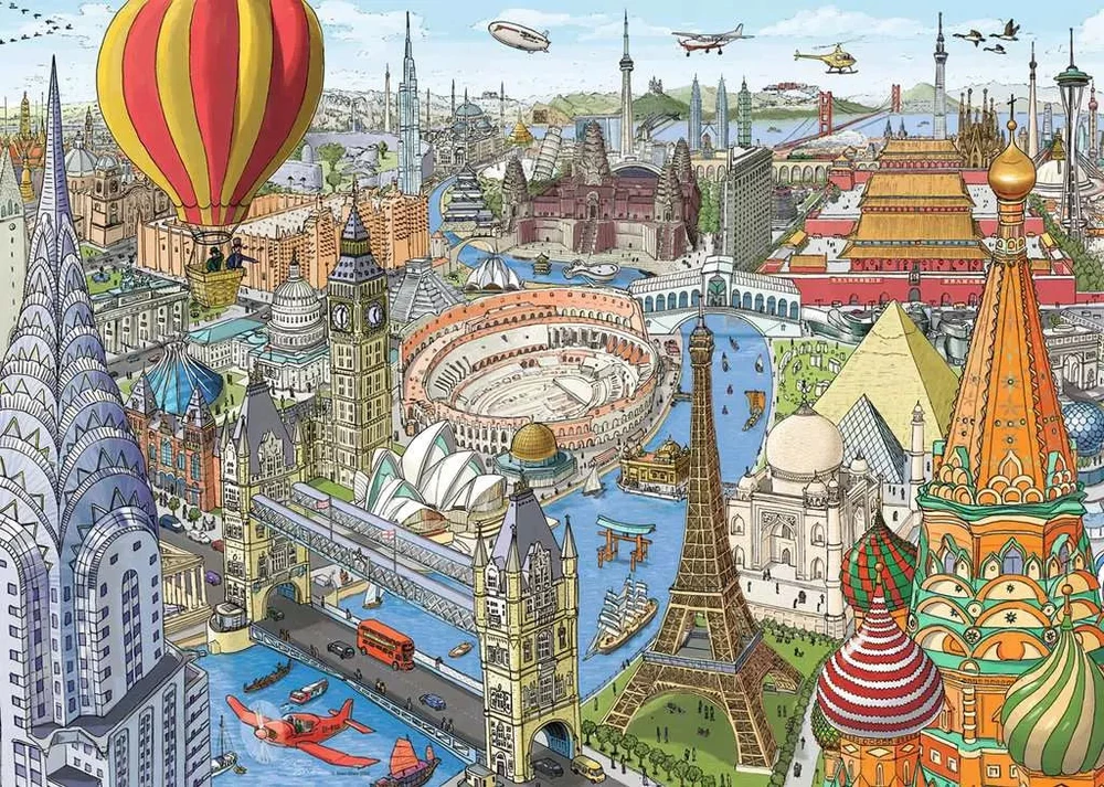 Ravensburger dėlionė „Aplink pasaulį per 80 dienų“, 1000 det.