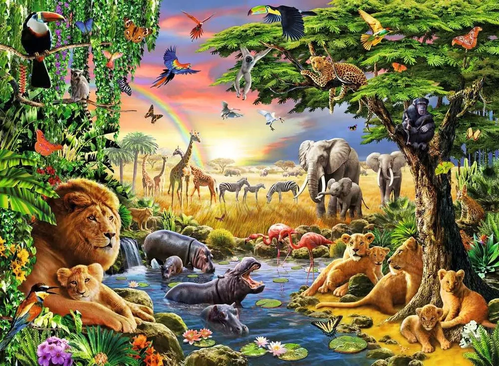 Ravensburger Dėlionė 300 vnt. - Vakaras prie vandens telkinio