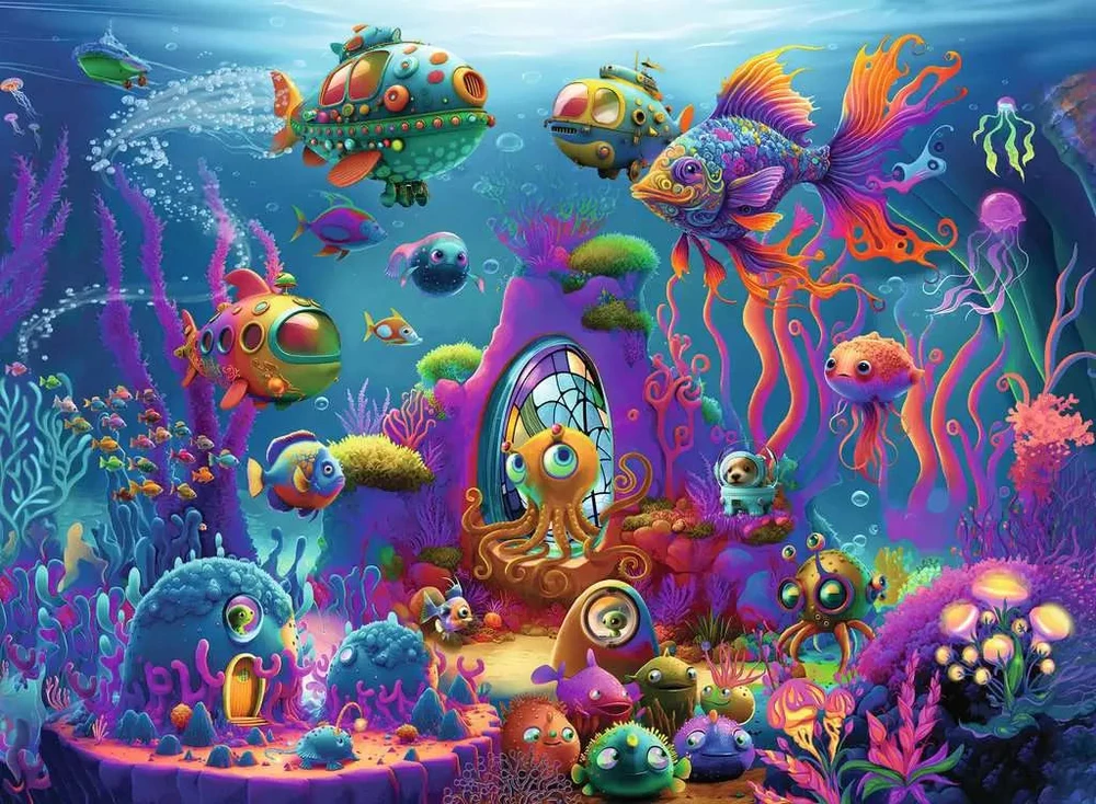 Ravensburger dėlionė „Fantastinis vandenynas“, 150 XXL det., nuo 7 m.