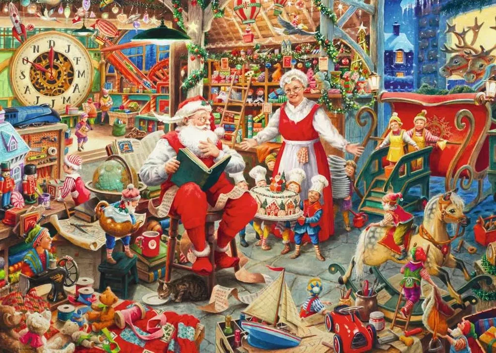 Ravensburger dėlionė „Kalėdų Senelio dirbtuvės“, 1000 det.