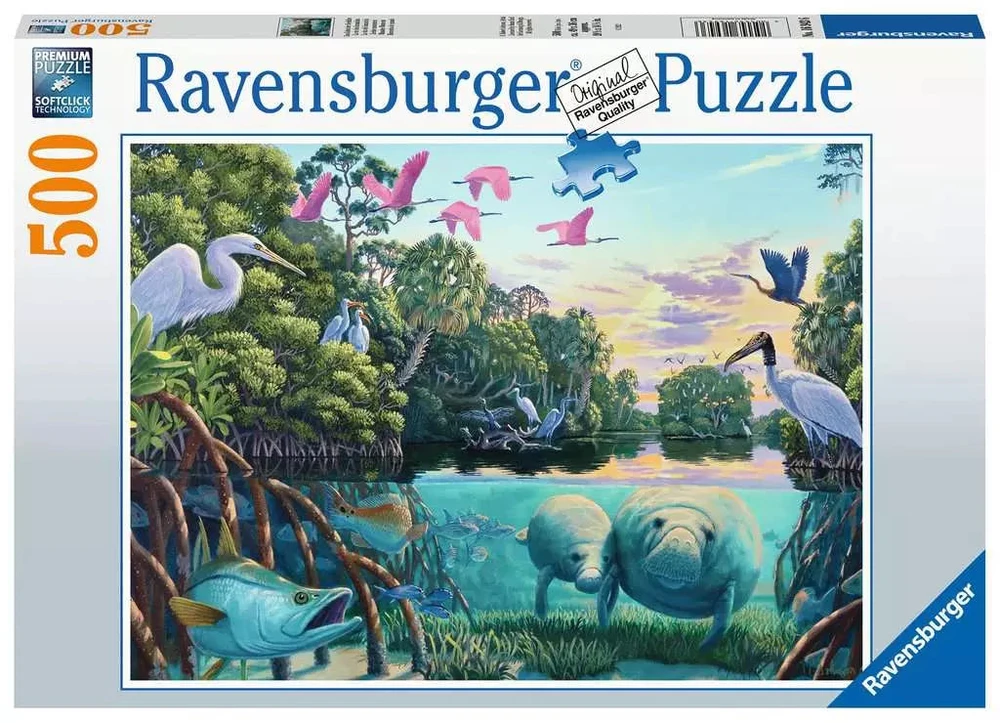 Ravensburger Dėlionė 500 vnt. - Jūrų gyvūnai ir paukščiai
