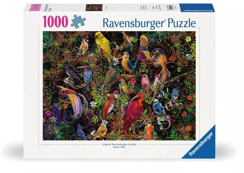Ravensburger dėlionė „Spalvingi meno paukščiai“, 1000 det.