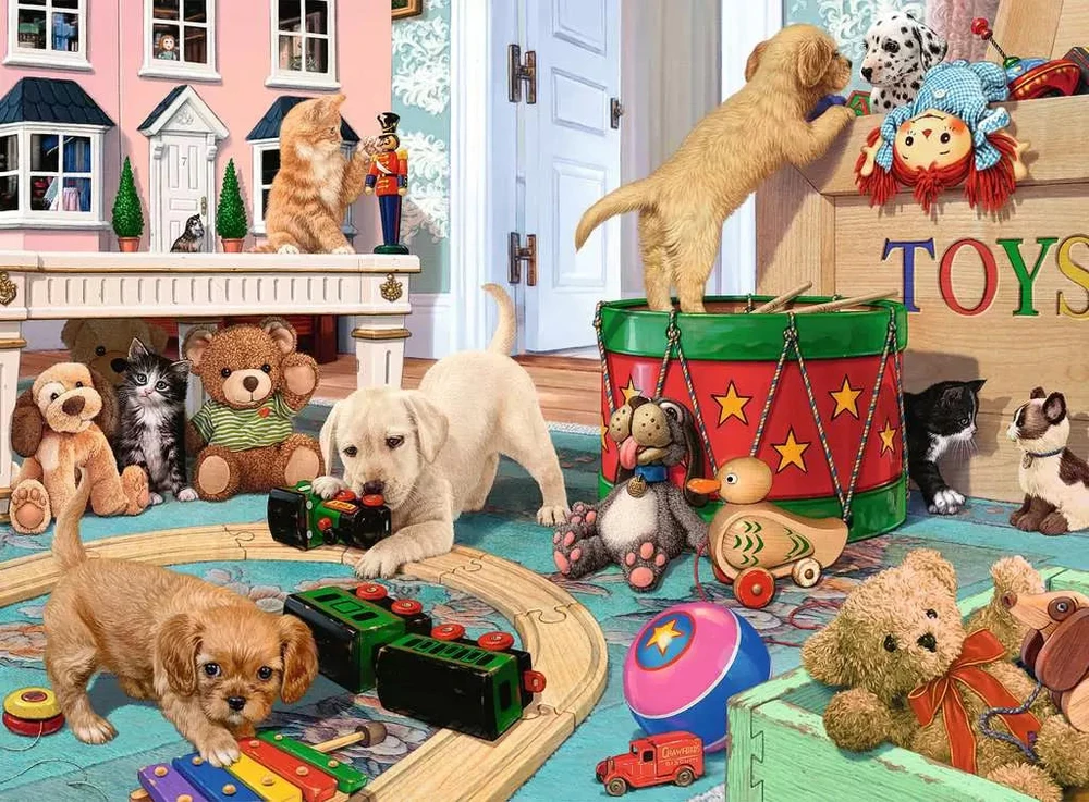 Ravensburger Dėlionė 150 vnt. - Mažųjų letenėlių žaidimo laikas