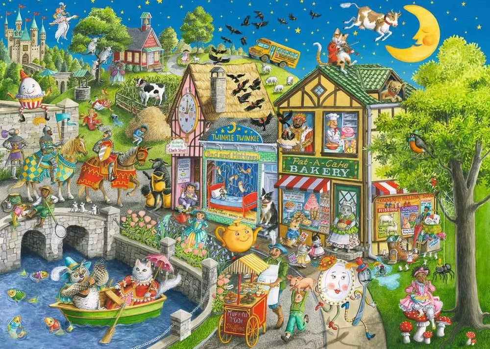 Ravensburger dėlionė „Žąsies Motutės miestelis“, 1000 det.