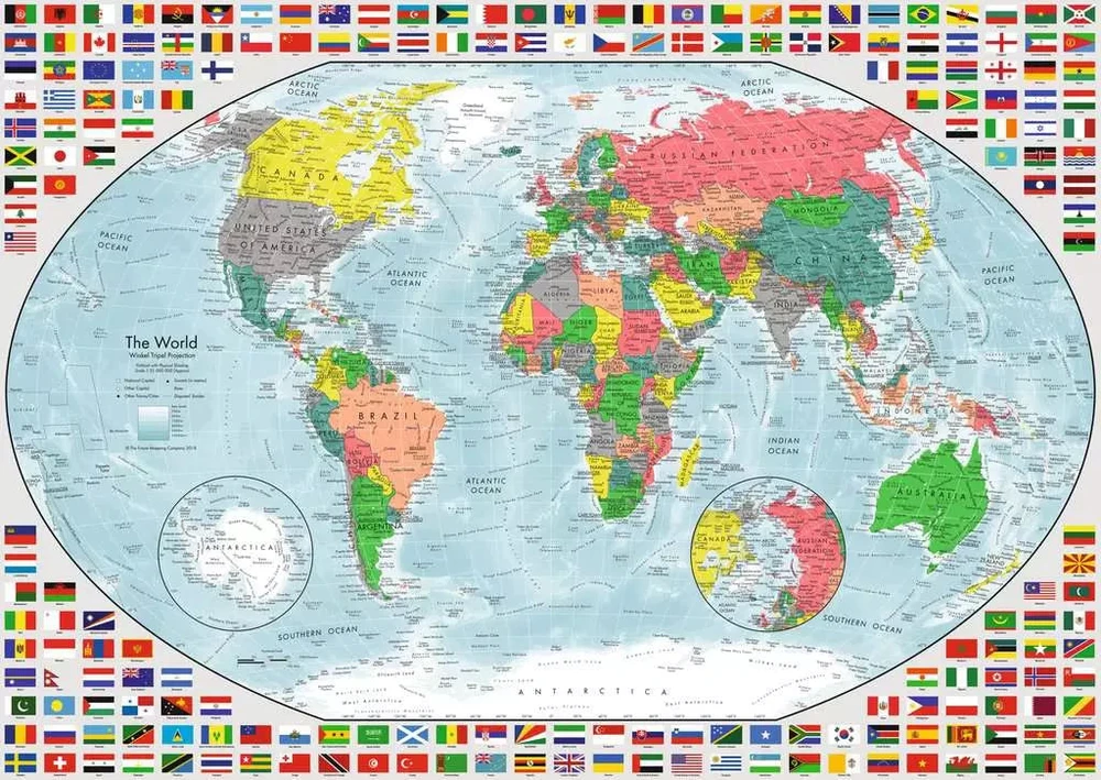 Ravensburger dėlionė „Žemės portretas. Pasaulio žemėlapis“, 1000 det.