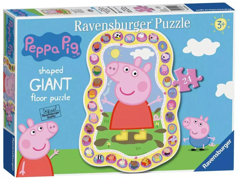 Ravensburger figūrinė grindų dėlionė „Kiaulytė Pepa“, 24 det., nuo 3 m.