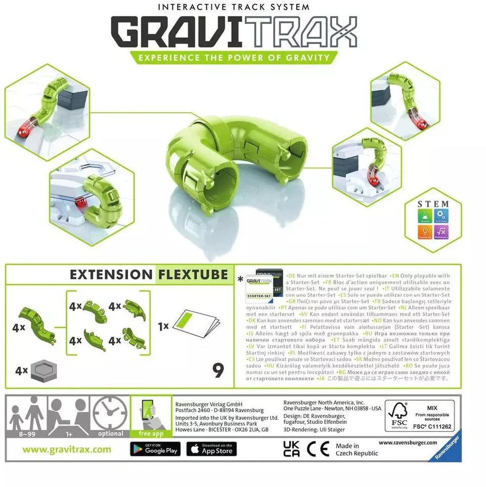 Ravensburger GraviTrax priedas „FlexTube“, nuo 8 m.