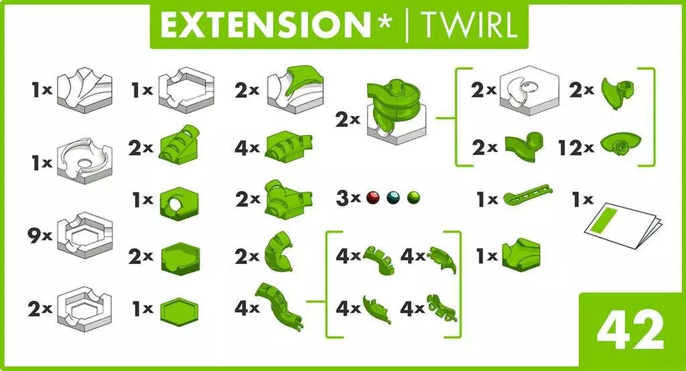 Ravensburger GraviTrax priedų rinkinys „Twirl“, 42 det., nuo 8 m.