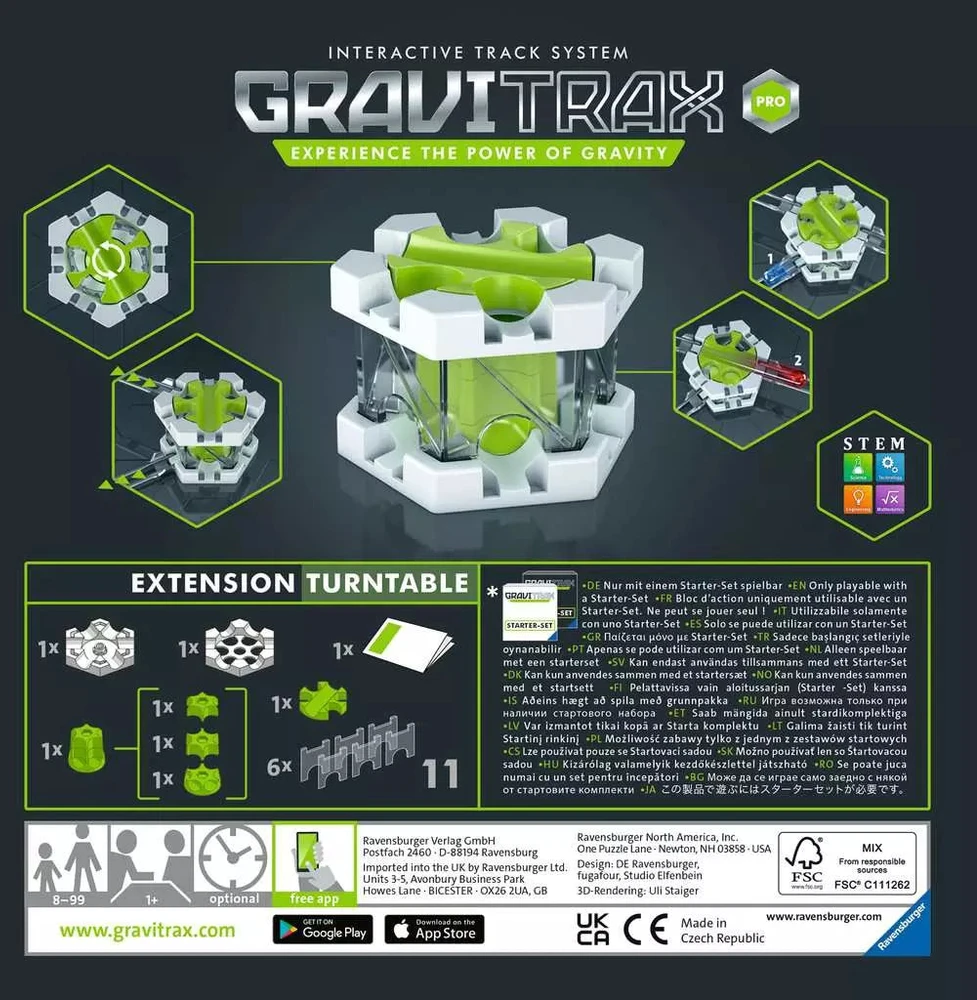 Ravensburger GraviTrax PRO priedas „Turntable“, nuo 8 m.