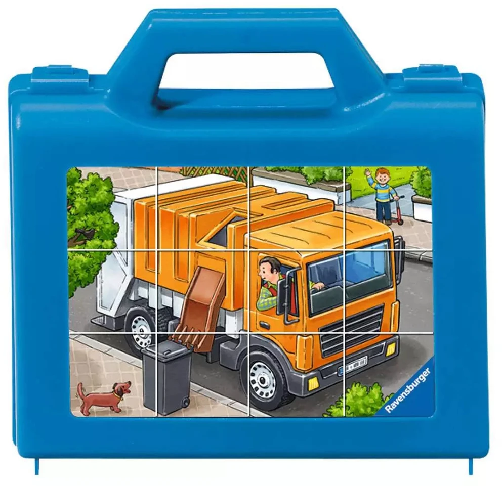 Ravensburger kubelių dėlionė „Mėgstamos transporto priemonės“, 12 kubelių