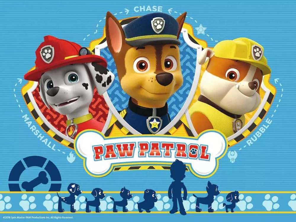 Ravensburger kubelių dėlionė „Šunyčiai patruliai“, 12 kubelių