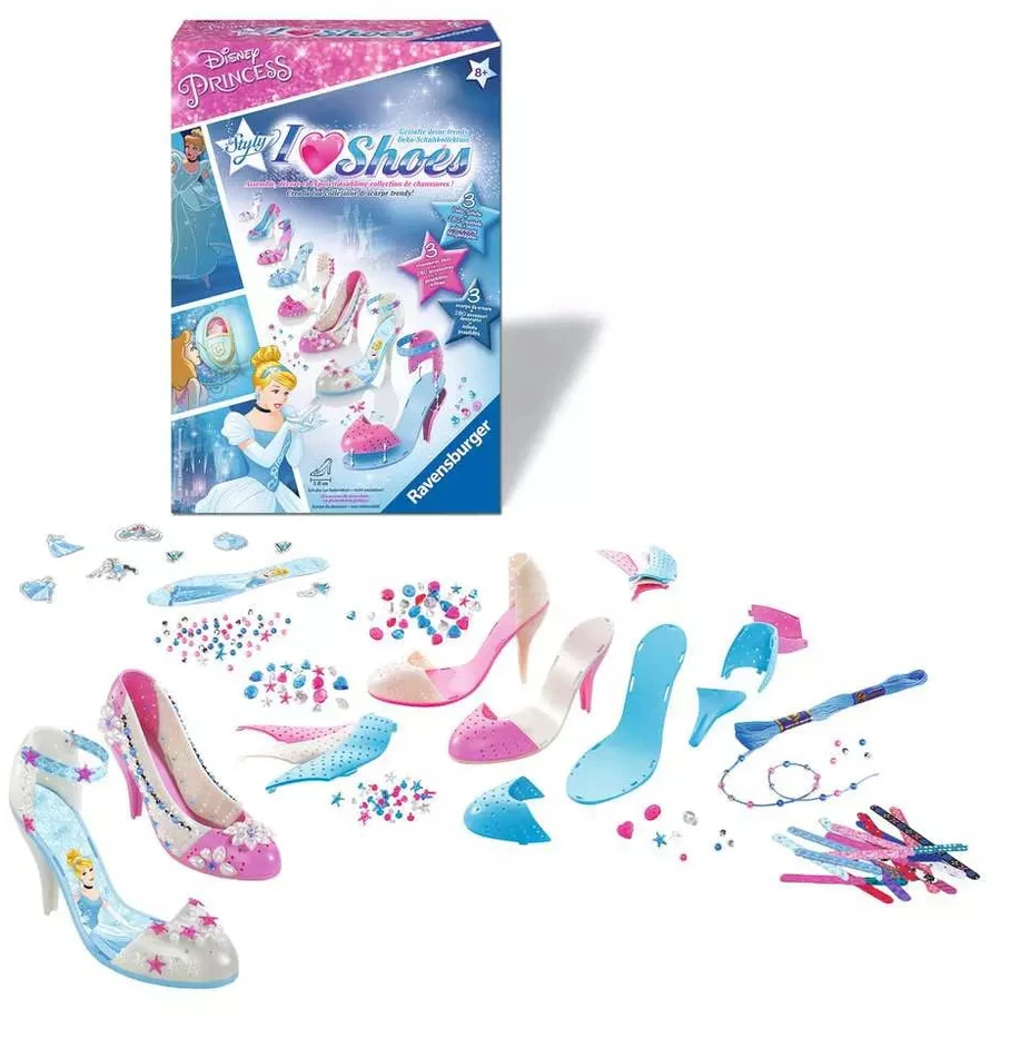Dėlionė Ravensburger kūrybinis rinkinys „I love Shoes: Disney princesės“