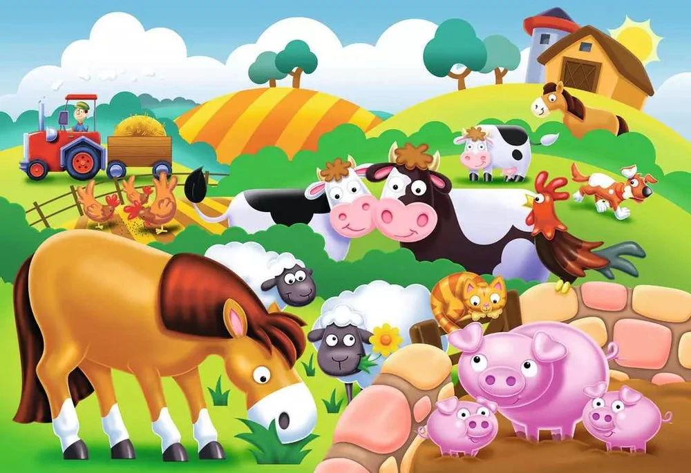 Ravensburger lauko dėlionė „Ūkis“, 12 det., nuo 2 m.