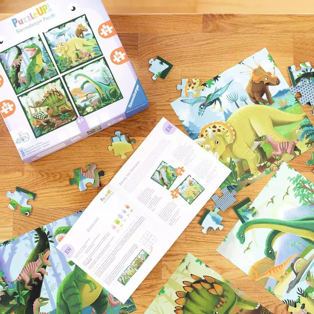 Ravensburger PuzzleUP! 4 dėlionės „Dinozaurai“, nuo 4 m.