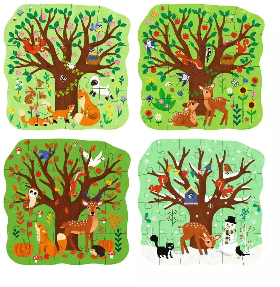 Ravensburger PuzzleUP! 4 dėlionės „Metų laikai“, nuo 3 m.