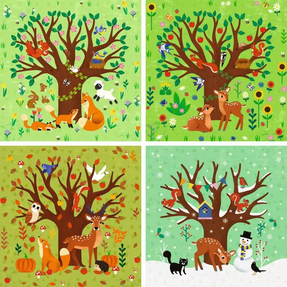 Ravensburger PuzzleUP! 4 dėlionės „Metų laikai“, nuo 3 m.