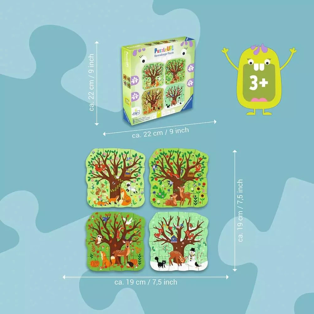 Ravensburger PuzzleUP! 4 dėlionės „Metų laikai“, nuo 3 m.